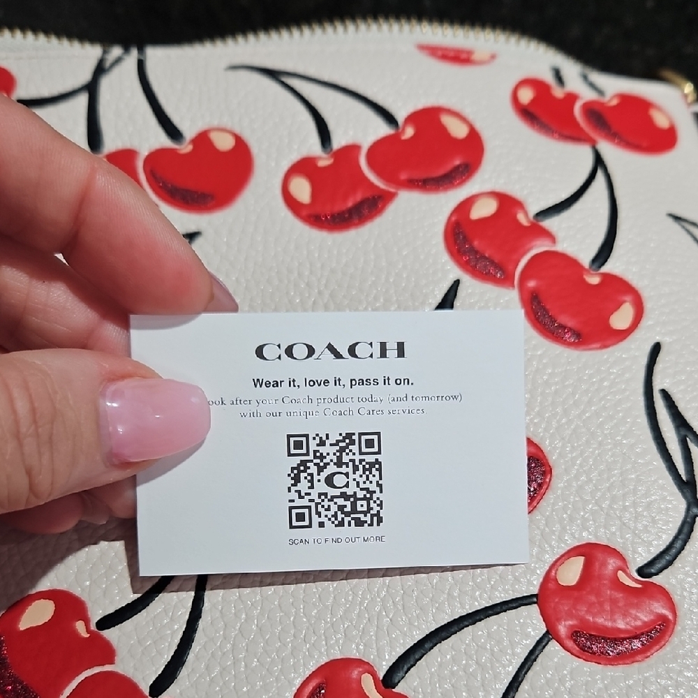 Coach White Crossbody Bag with Red Cherry Print - Picture 6 of 8